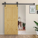 Herraje RG Puerta Corredera Granero Kit de Accesorios Guía de Riel con Tornillos Carga Máx. 90 kg Acero al Carbono Negro Mate