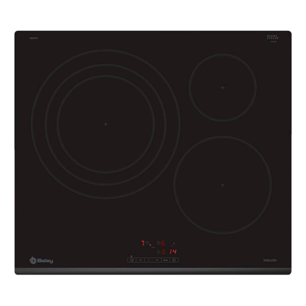 [116016] Placa De Inducción CATA Giga 600 WH con 2 Zonas Dobles Modulares, 2100 W, Vidrio, Color blanco (copia)